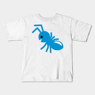 Blue Happy Ant Emoticon Kids T-Shirt